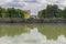 View of Versailles Chateau, gardens and famous fountains