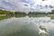 View of Versailles Chateau, gardens and famous fountains