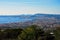 The view from the Vesuv volcano on the wide Napoli city and Napoli Gulf