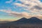 View of the Vesuvius volcano and Mount Somma taken from the square of San Martino