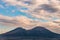 View of the Vesuvius volcano and Mount Somma taken from the square of San Martino