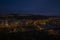 View from Vetruse building over Usti nad Labem city in evening after sunset