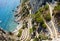 View on Via Krupp from Augustus Gardens, Isle of Capri