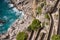 View of Via Krupp pathway and the coastline from the Gardens of Augustus Giardini di Augusto on the island of Capri, Italy.