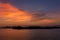 A view of the vibrant stage of the sunset over the island of Bali, Asia