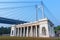 View of Vidyasagar Setu in the backdrop looks amazing with the marble pillars of Princep ghat made during the British Raj in 1841