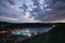 View from the view point called Kleine Kanzel at the german lake Edersee at sunset