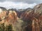 View from the viewpoint on top of Angels Landing, Zion National Park, USA