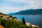 View from the villa on the sea and the mountains on the peninsula of Lustica