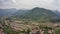 View of the village above the clouds, which are lush and cool