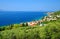 View of village Brist located on the coast of Adriatic sea, Croatia.
