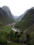 View of Village in Glacial Valley in Norway