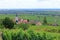 View from the vineyards around the villages rhodt unter rietburg, Hainfeld, Burrweiler, Weyher, Edenkoben, Edesheim on the german