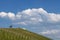 View of the vineyards and clouds in the Langhe Piedmont