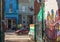 View on vintage clothing stores from the back streets of Kensington Market