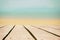 View of vintage plank on trapical beach background