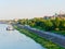 View of the Vistula boulevards in Warsaw and life in the city.