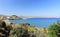 View of Vlicha Bay, Lindos. Rhodes, Greece, Europe.