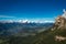 View from the Voelsegg mountain north along the Eisacktal valley overlooking Seis and Kastelruth