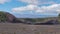 View of a volcano crater hike in Volcanoes National Park on the Big Island of Hawaii, USA