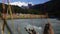 View of volcano mountain Tronador and glacier from valley of Cauquenes river. Patagonia, Argentina