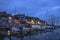 View of the Volendam harbor and yacht, boats and sailing boats anchored