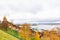 View of the Volga river and the Oka river from the embankment of Nizhny Novgorod. The walls of the stone Kremlin