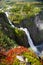 View on Voringfossen waterfall in Hordaland , Norway