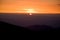 View from Vtacnik mountain on the sunrise above the mountains, Slovakia