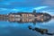 View on the Vysehrad fort in the dramatic evening, Prague