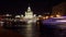 View of the Vysotka on Kotelnicheskaya Embankment and Moscow River in the evening.