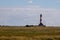 View from the wadden sea to Westerheversand lighthouse