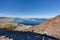 View from Wahweap Overlook to Wahweap harbor on Lake Powell shore in winter