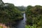 View at Wailuku river from the top of Rainbow falls