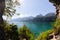 View on Walensee Lake Walen near Weesen, Switzerland.