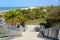 The view of the walkway on the top rampart near Fort Desoto Park, St Petersburg, Florida, U.S.A