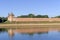 View of the wall of the Novgorod Kremlin across the Volkhov River