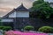 View of the walls of the Imperial gardens in Tokyo at sunset - 1