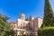 view of the walls from the inner courtyard of the cathedral santa maria of tarragona