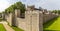 View of the walls of the Tower of London