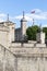View of the walls of the Tower of London, London, Great Britain