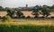 View from Warham Camp, well preserved Iron Age fort located adjacent to farmland between Wrighton and Warham in North Norfolk UK.