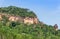 View of wat Phuthok or wat Jatiyakeeree viharn on cliff high mountain at Bueng Kan Province, Thailand