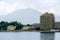 View from the water on the Japanese city of Hiroshima