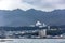 View from the water on the Japanese city of Hiroshima