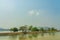 View of Water management in the rice fields from the irrigation canal before planting