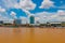 The view from the water of the Sibu city, Sarawak, Malaysia, Borneo