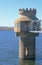 View of water suction tower built in a dam.