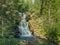 View waterfall Yukankoski White bridges on the river Kulismayoki.