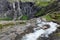 view of waterfalls troll road Trollstigen
